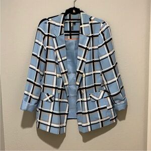 Topshop Light Blue Plaid Blazer